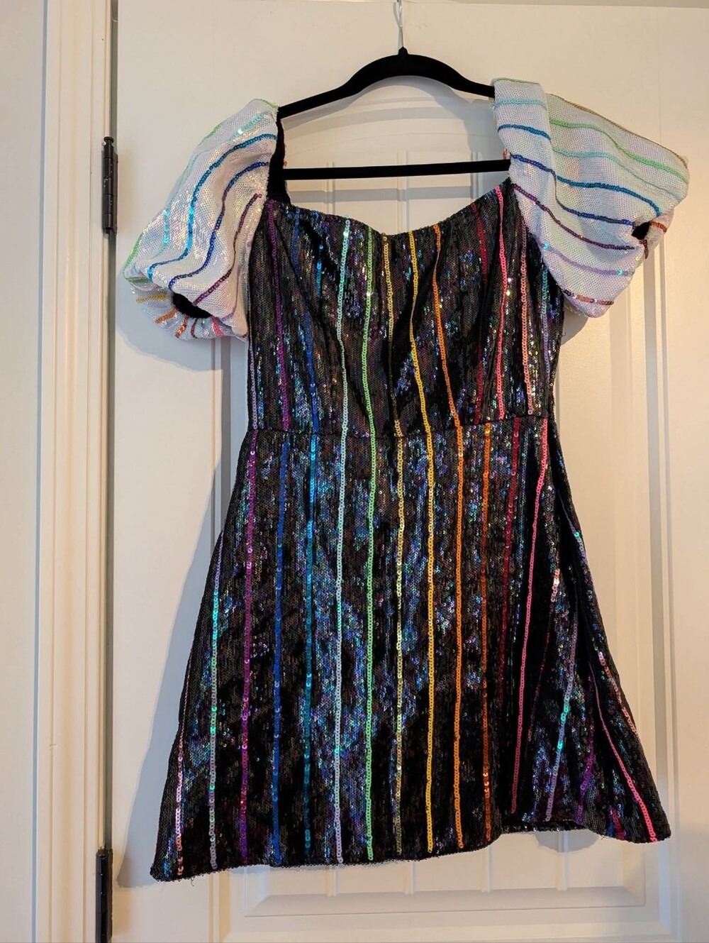 Queen Of Sparkles Rainbow Striped Dress
